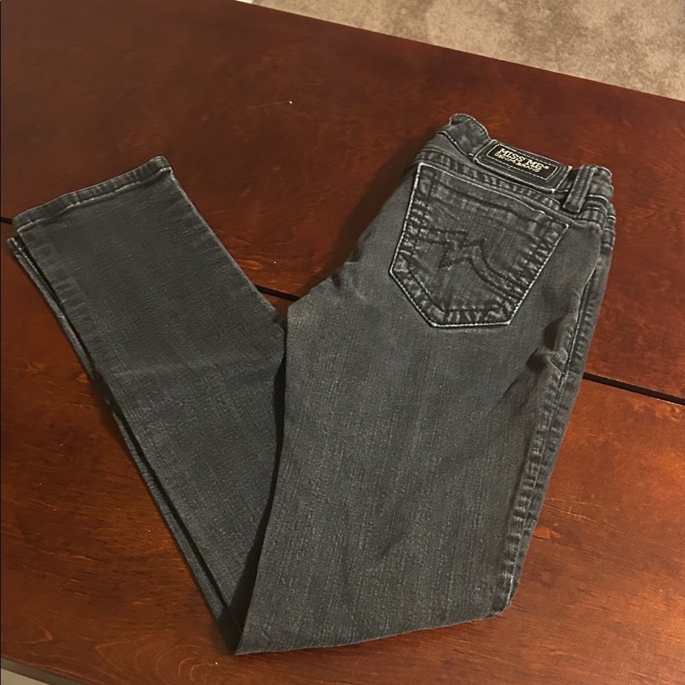Miss Me Dark Gray /Black Women Denim Jeans. Skinny. Size 30.